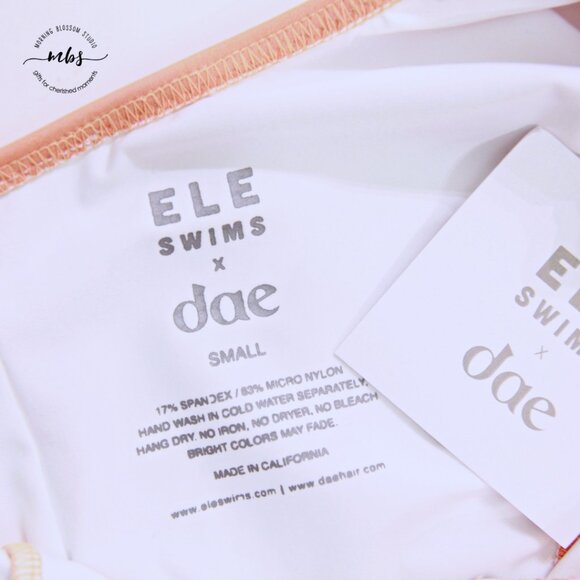 NWT ELE Swim x DAE Brooke Floral One Piece Key Hole Swimsuit Orange Pink Women S - Picture 9 of 9